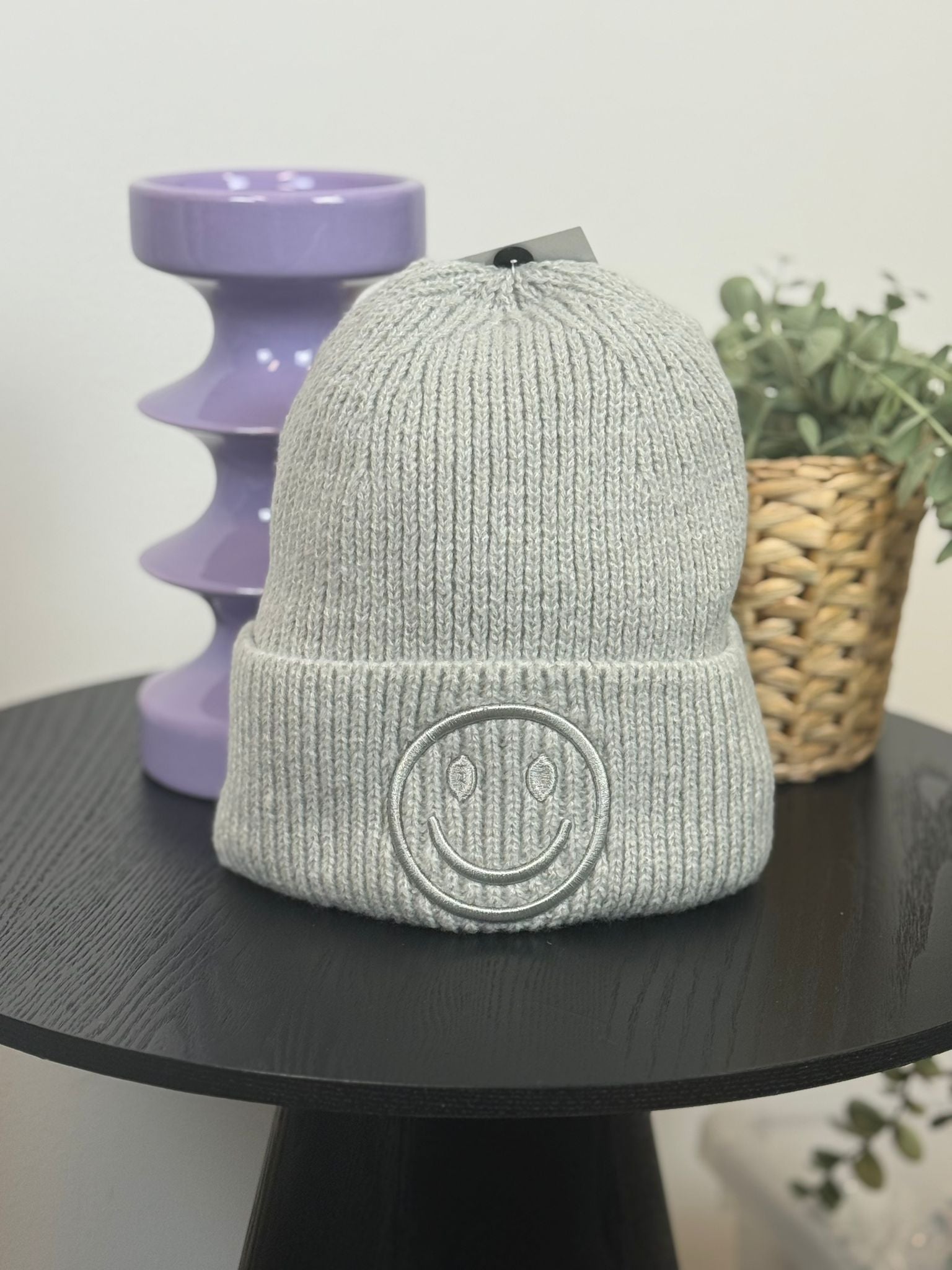 Muts smiley - Lichtgrijs ☺
