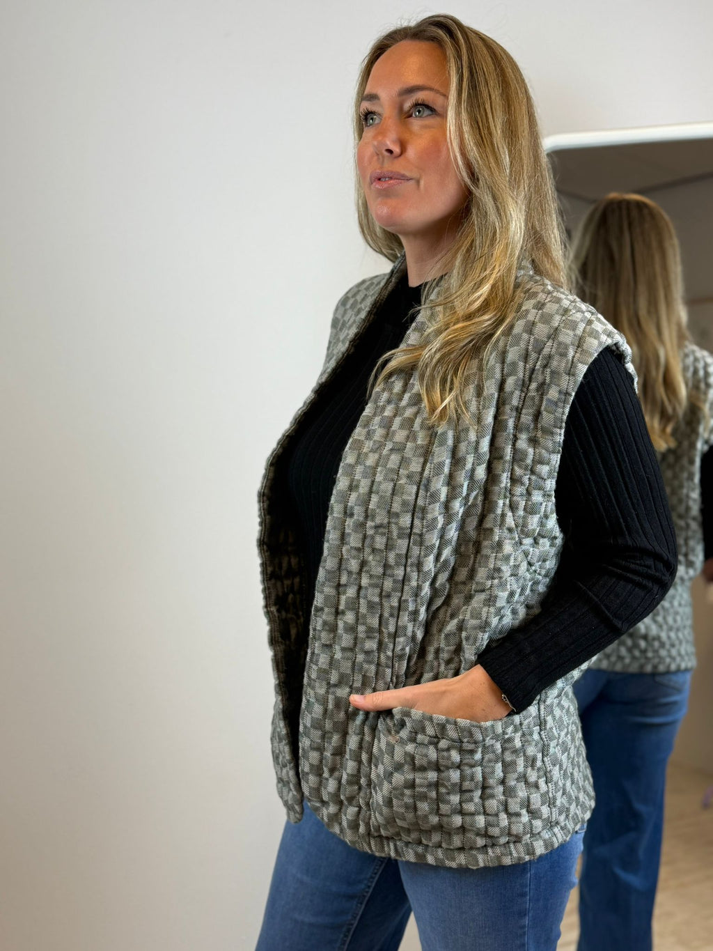 Fien gilet geruit - Groen 💚