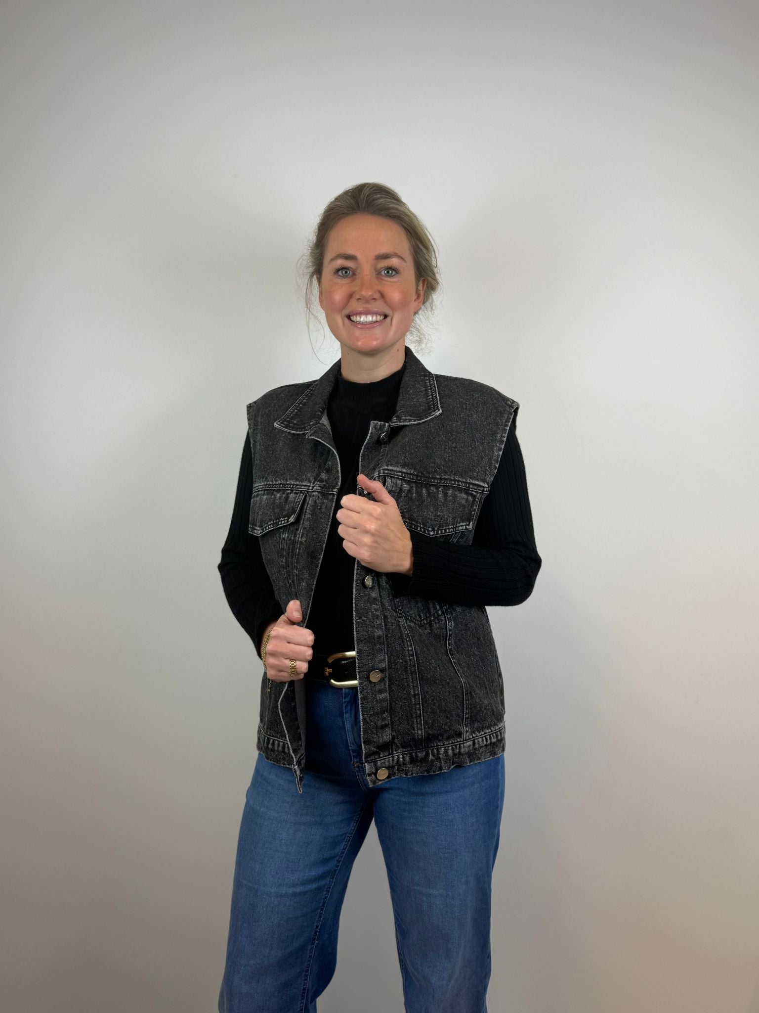 Saar denim gilet - Zwart 🖤