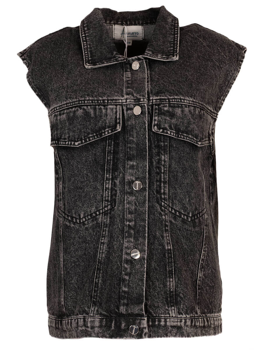 Saar denim gilet - Zwart 🖤