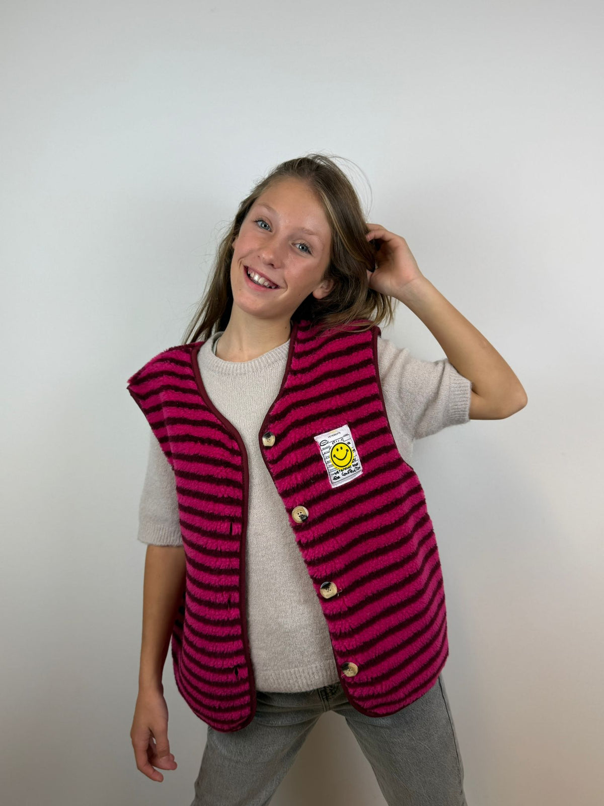 Loïs gilet - Fuchsia-Rood 🩷❤️☺