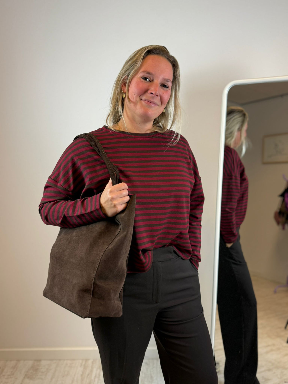 Jasmijn shirt - Bordeauxrood-Bruin ❤️🤎