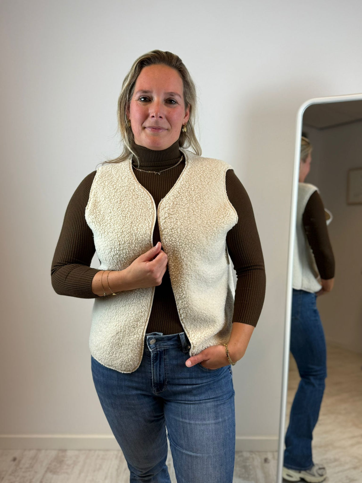 Lou teddy gilet - ecru 🤍