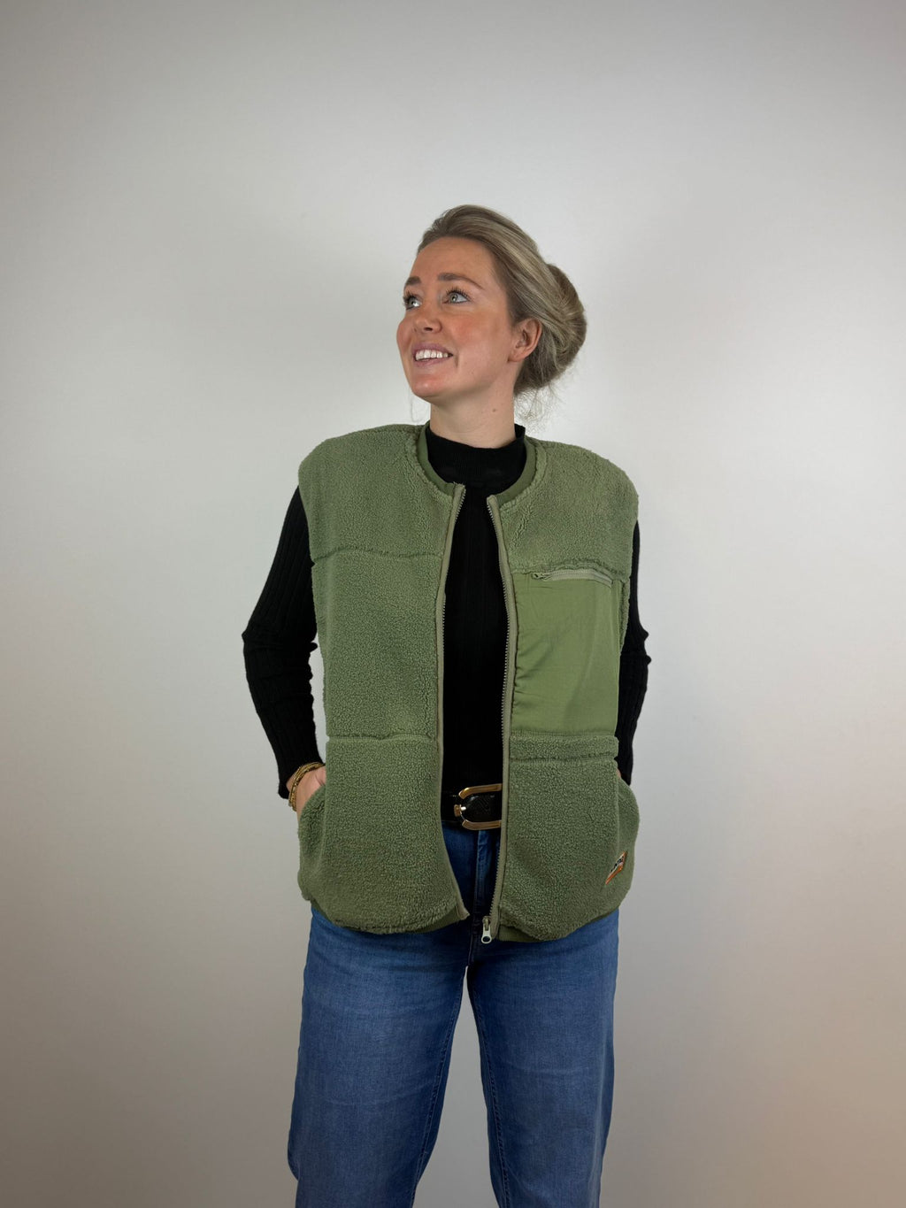 Suus teddy bodywarmer - Mosgroen 💚