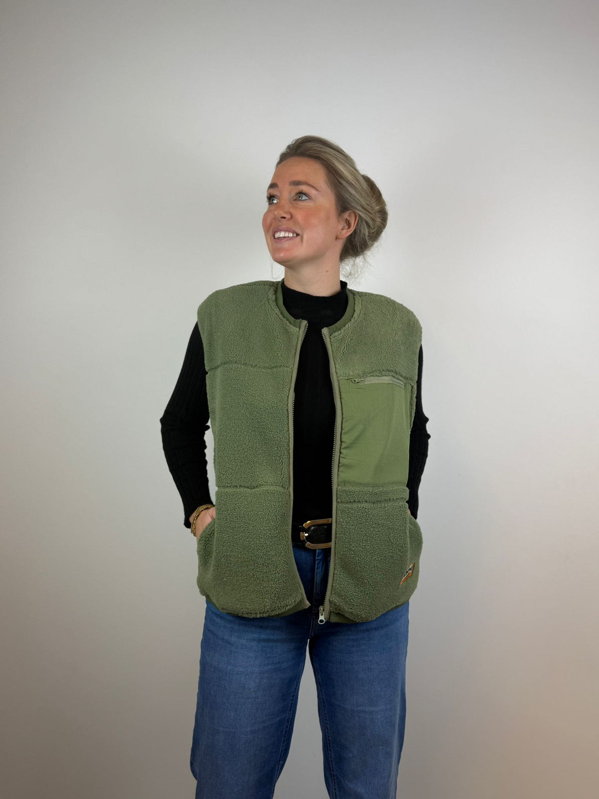 Suus teddy bodywarmer - Mosgroen 💚