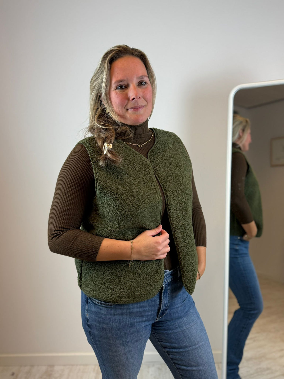 Lou teddy gilet - groen 💚