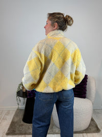 Ted - Trui geel-crème ruit 💛