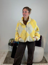 Ted - Trui geel-crème ruit 💛