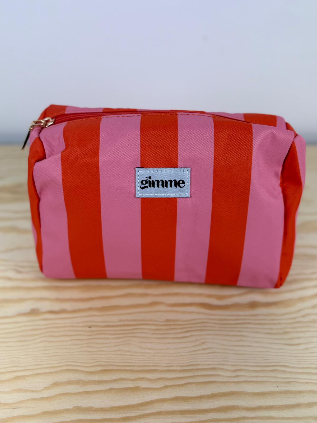 Millie toilettas - Oranje-Roze streep