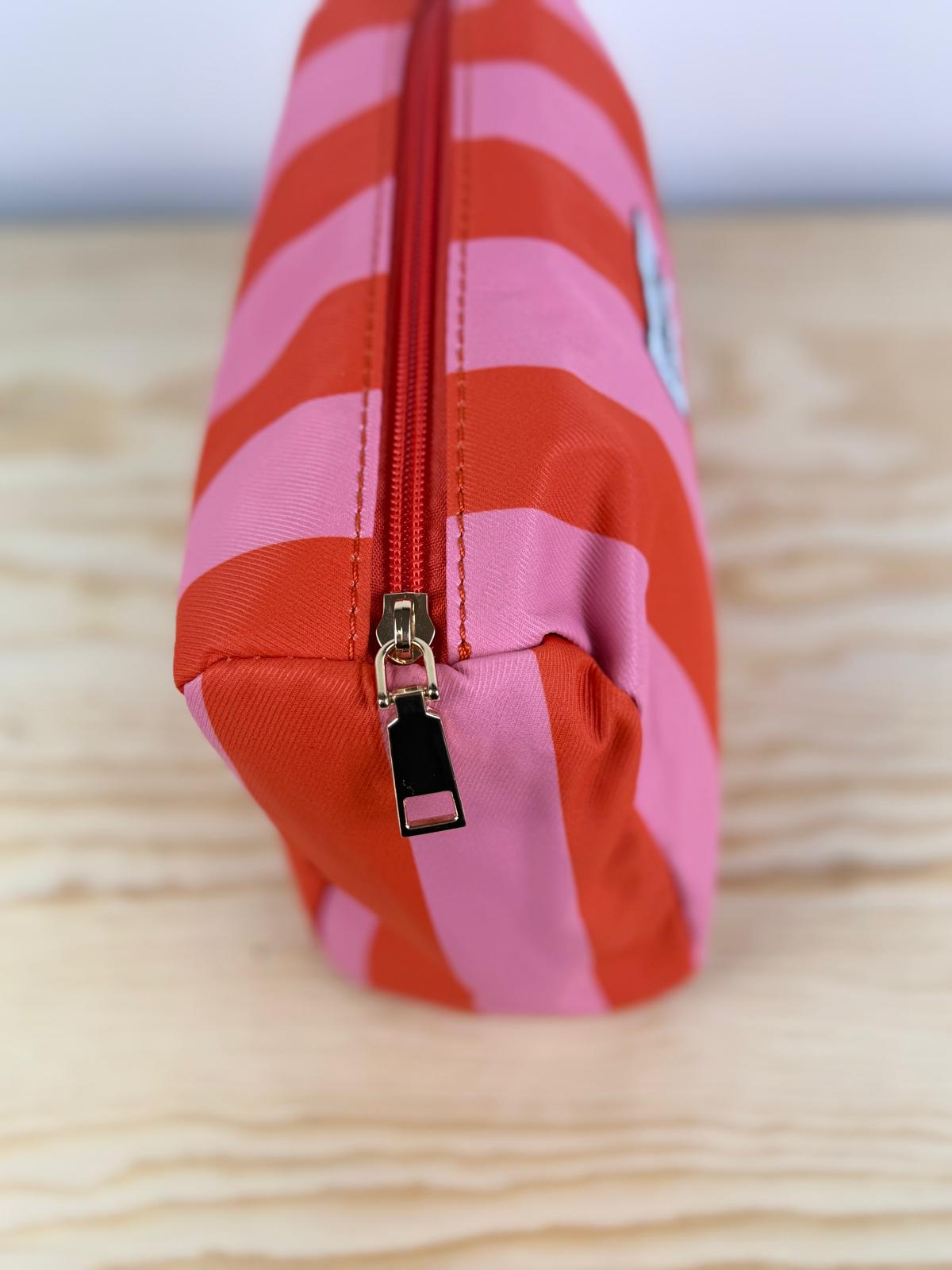 Millie toilettas - Oranje-Roze streep