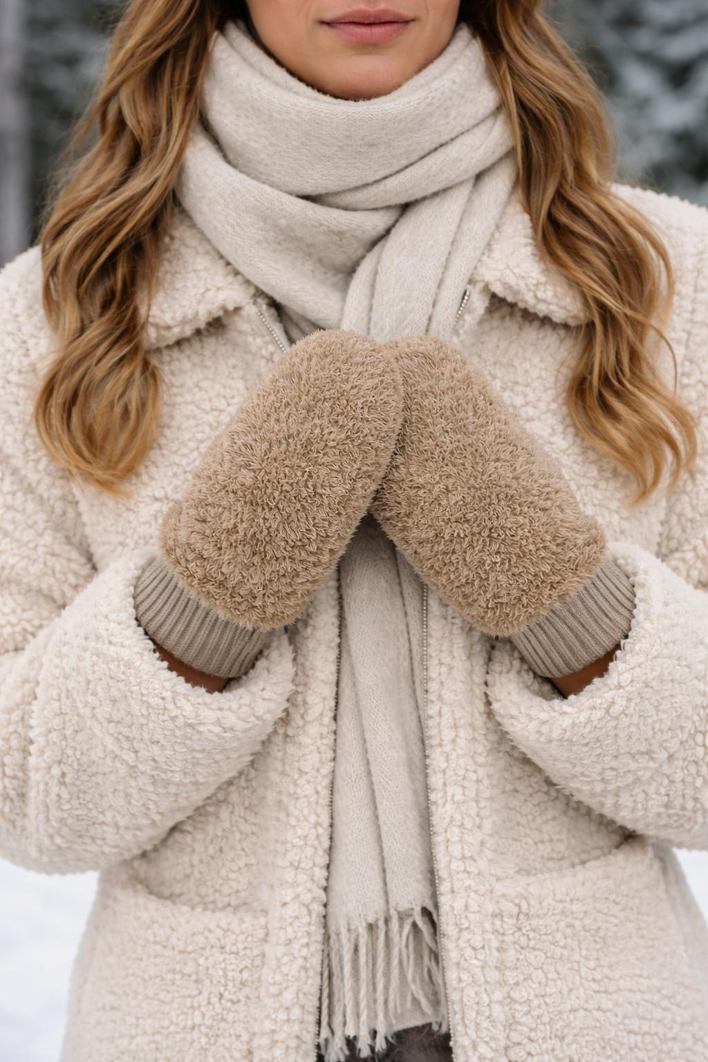 Fluffy wanten - Taupe 🤎