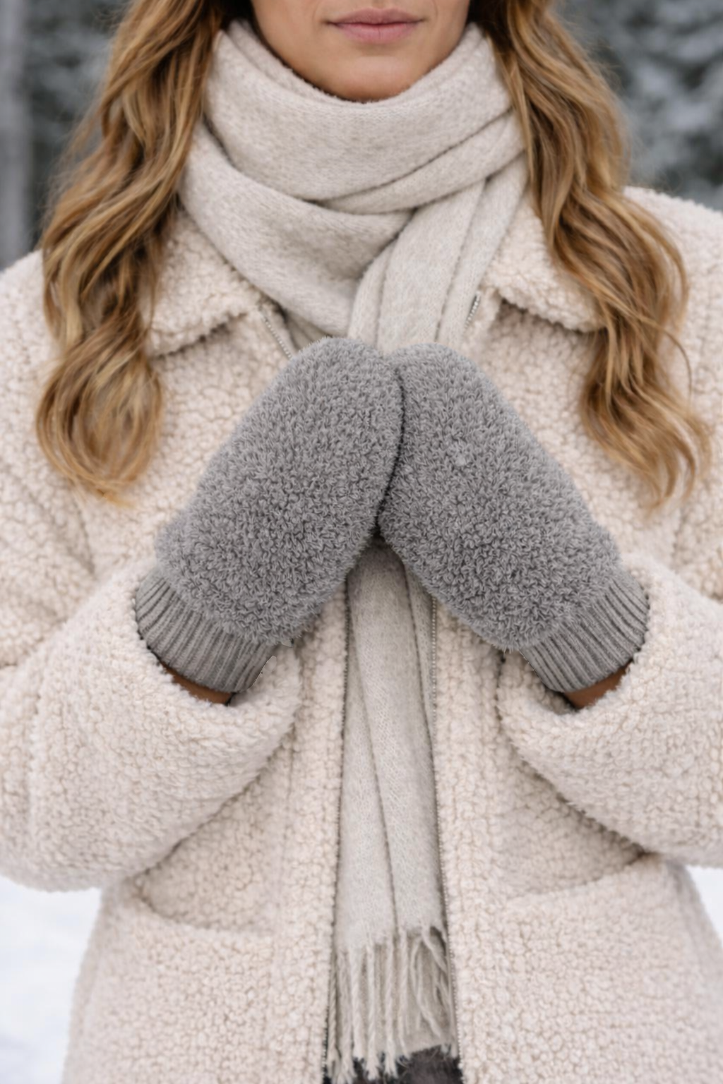 Fluffy wanten - Grijs 🩶