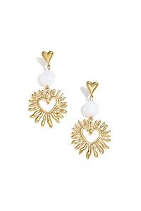 Oorbellen Soleil - Goud/Wit