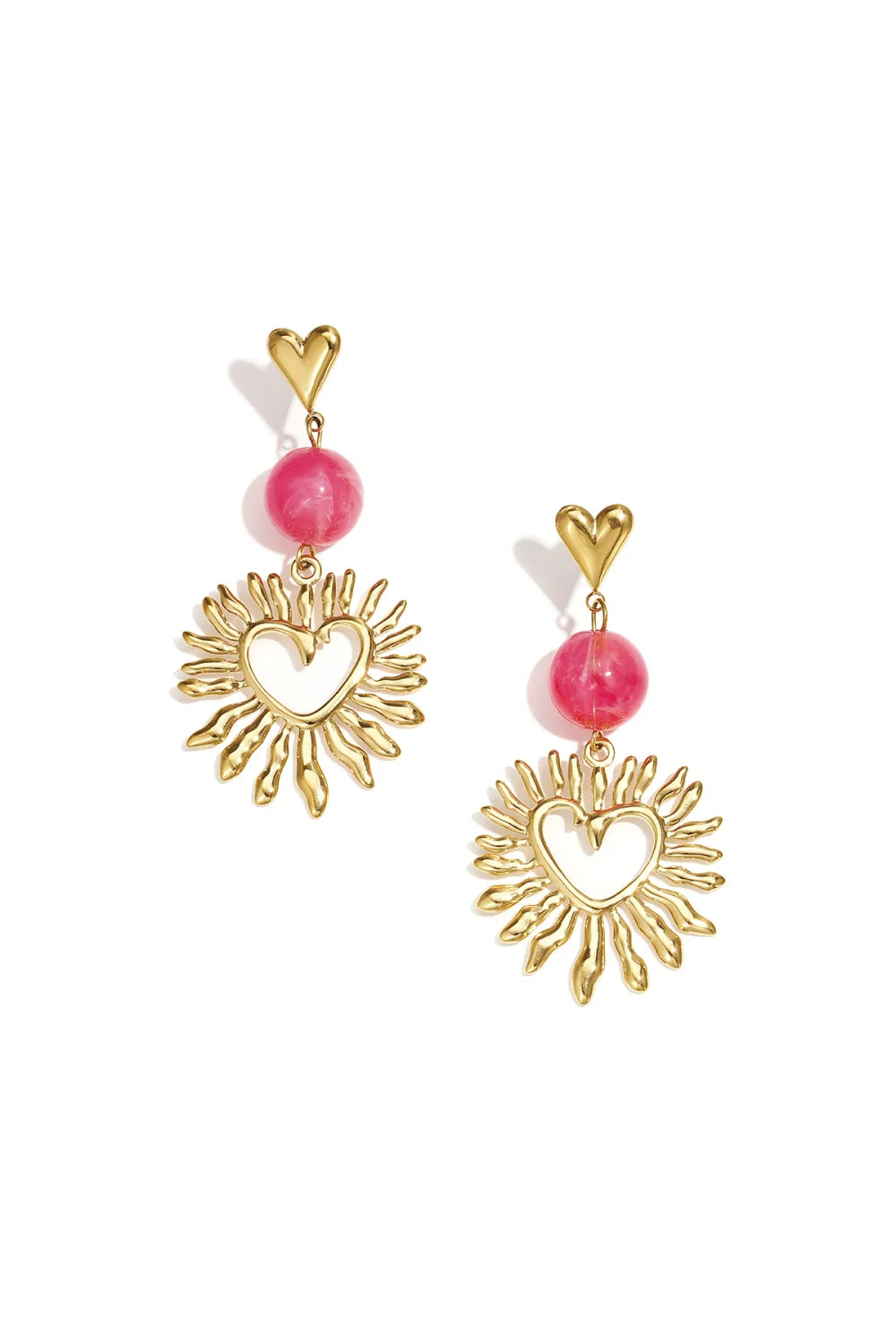 Oorbellen Soleil - Goud/Roze